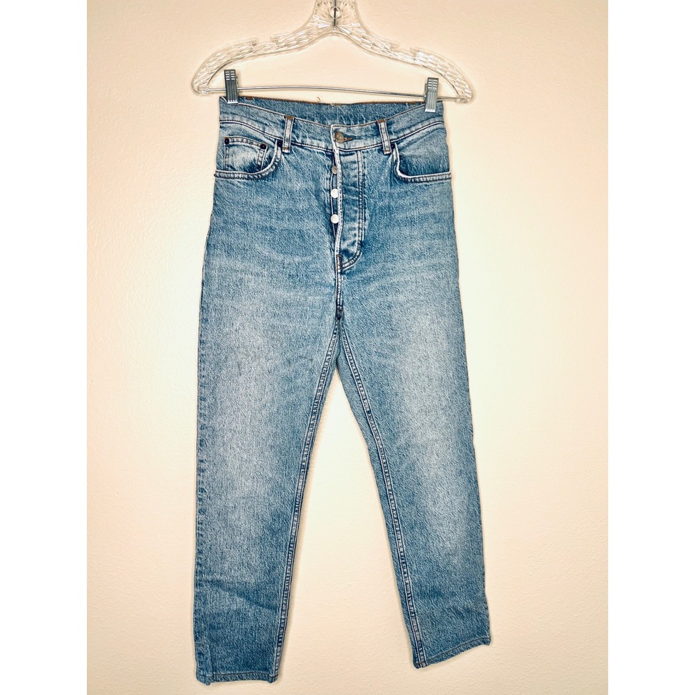 Reformation High Waisted Button Fly Straight Leg Jeans Light Wash Size 26